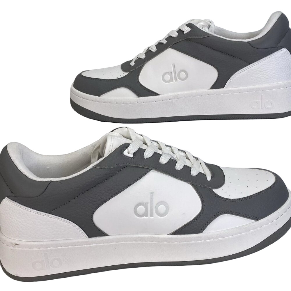 Alo Recovery Mode Leather Sneakers Men’s 13 Gray/White